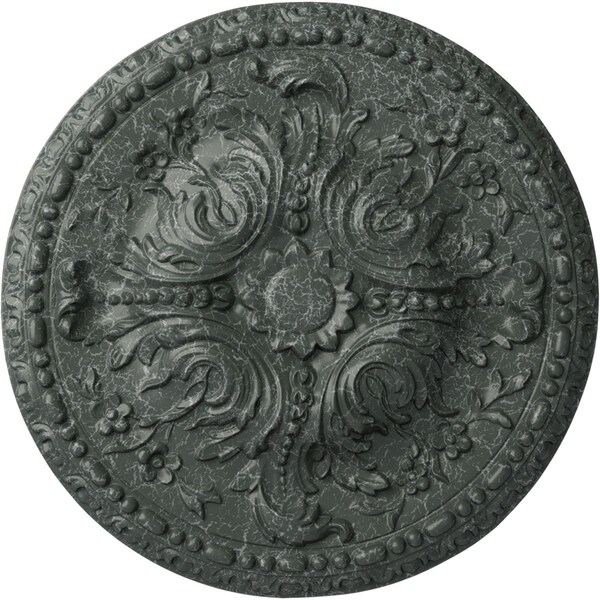 Ekena Millwork Amelia Ceiling Medallion (Fits Canopies up to 2 3/8"), 19 5/8"OD x 3/4"P, Athenian Green Crackle CM20AMAGC - main